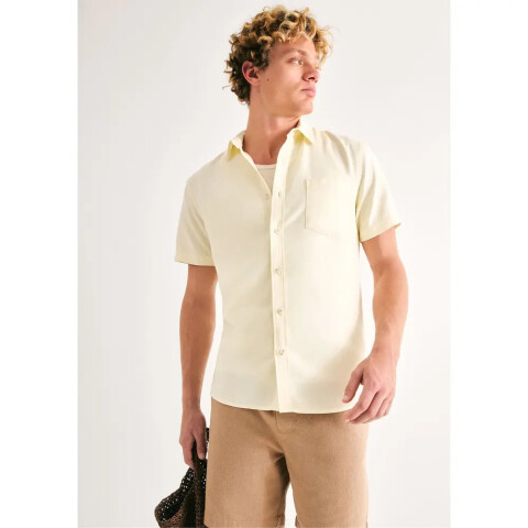 CAMISA MASC AMARELO CLARO