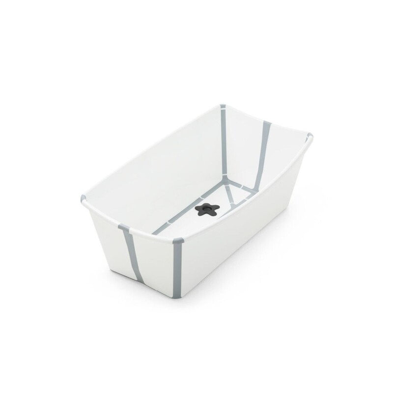PACKBRN Set Baño Stokke Flexibath Plegable Con Reposera Blanco Y Gris
