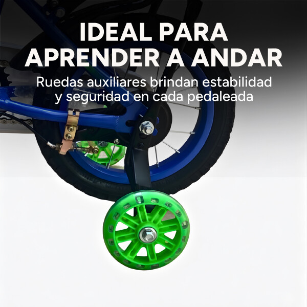 Bicicleta Infantil XMZ Rodado12 Canasto Parrilla Guardabarro Azul 1