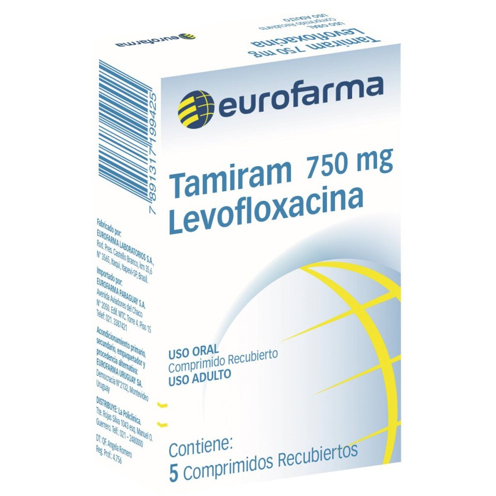 TAMIRAM 750 MG. CJ X 5 COMP. REC. única