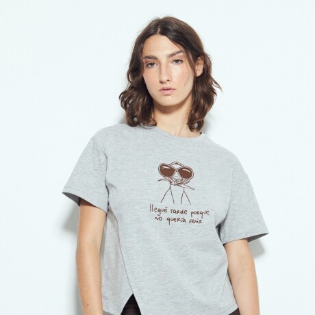 REMERA TARUMÁ Gris Claro Melange