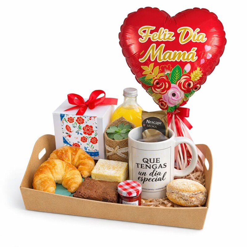 Desayuno Mamá con Taza y Globo Desayuno Mamá con Taza y Globo