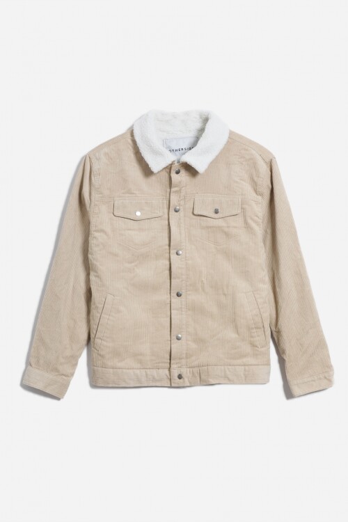 Campera de pana con corderito BEIGE