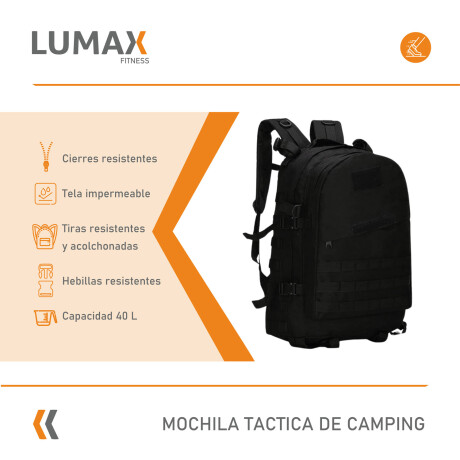 Mochila táctica 40 Lts varios diseños Negro