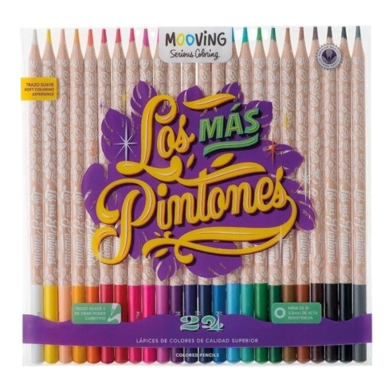 Lápices de Colores Los Más Pimtones x24 Mooving Lápices de Colores Los Más Pimtones x24 Mooving