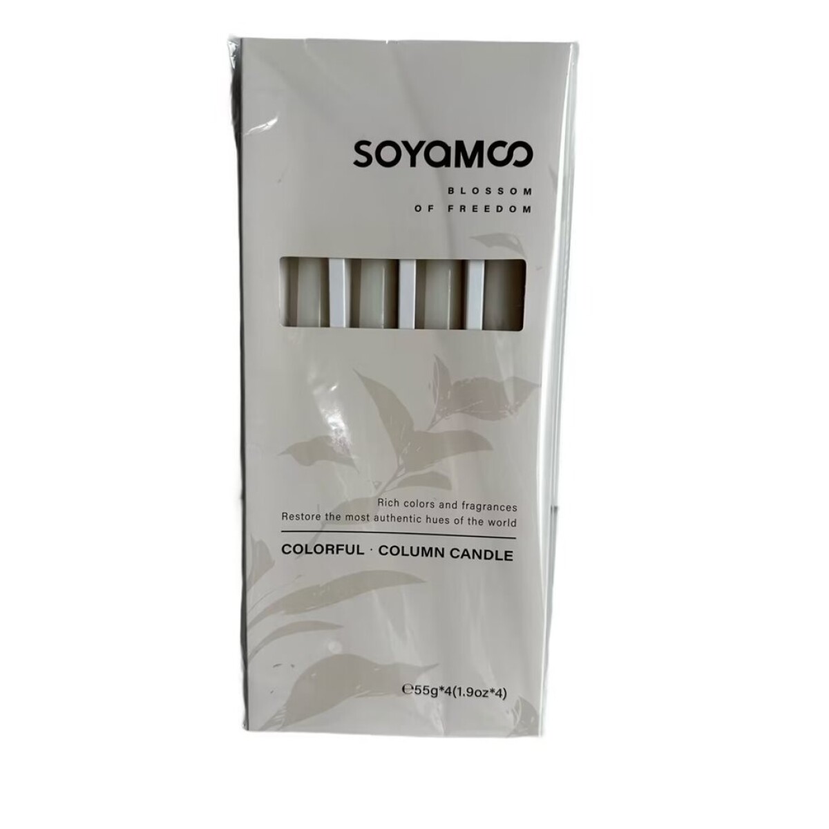 SET 4 VELAS 25CM SOYAMOO LINO FRESCO 