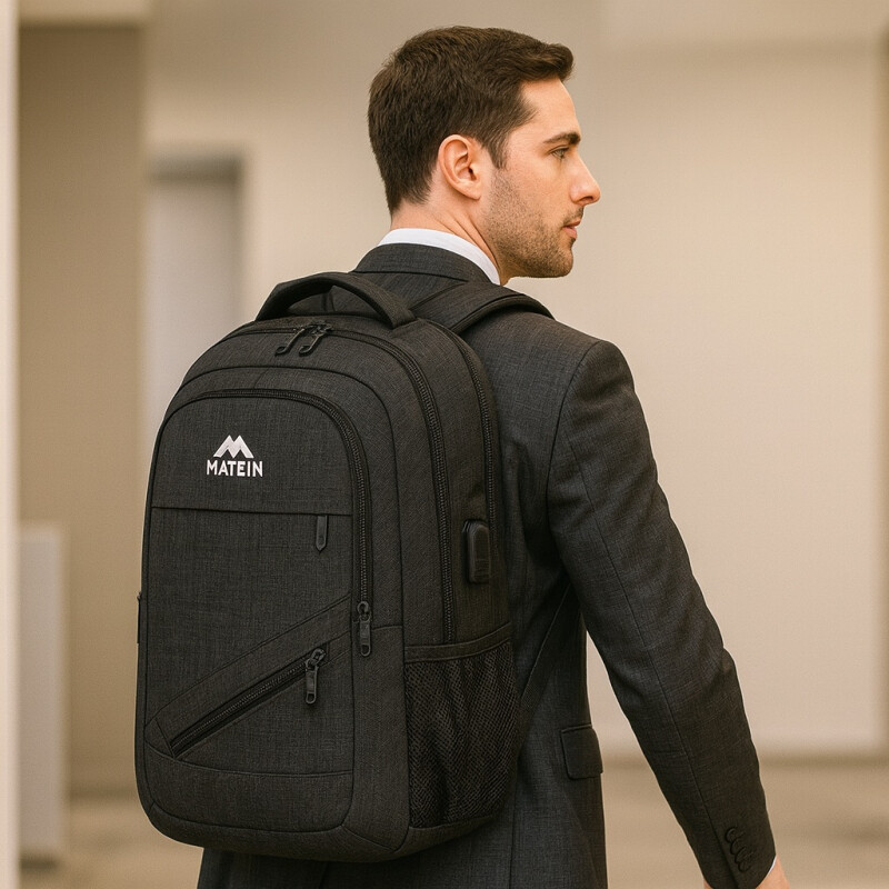 Mochila Viaje Urbana Antirrobo Notebook Matein 103500 Negro
