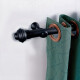 Barrote Cortina Palo de Metal 2,50m 28mm + 2 soportes Negro NEGRO