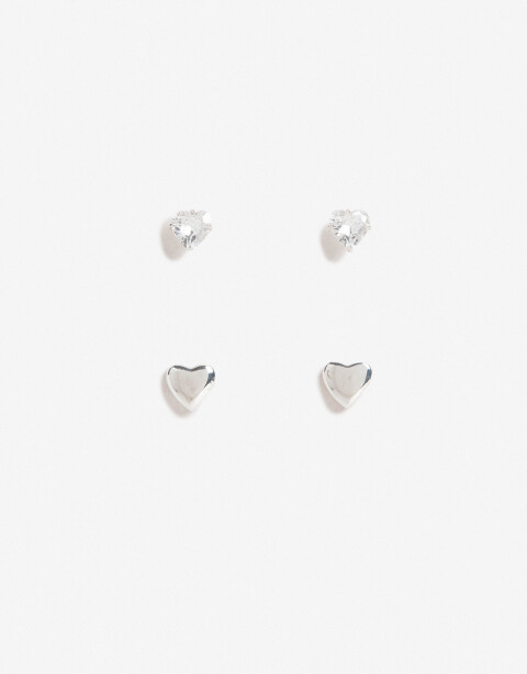 Aros Sets Strass Set De Aros Pasantes Plata 925 - Plateado