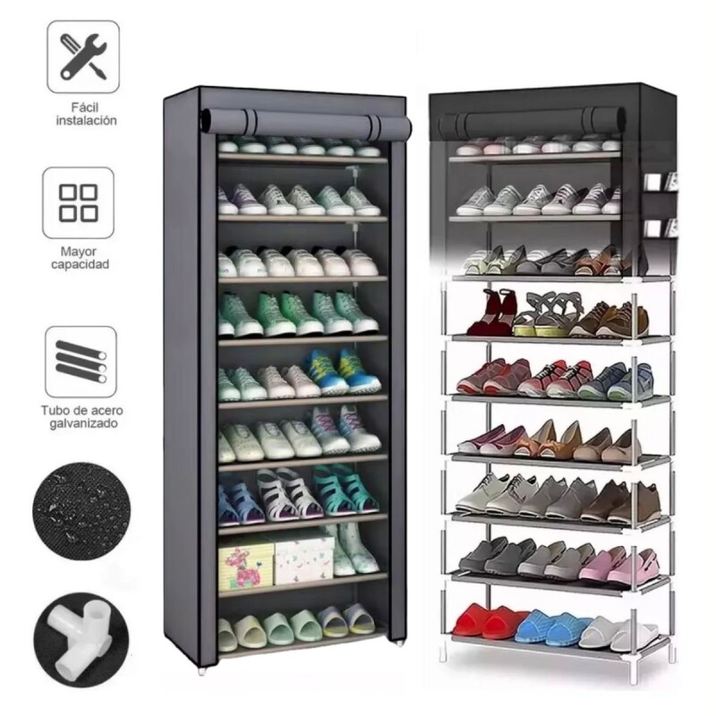 Zapatera Ropero Tela Organizador Zapatos Botas Estanteria Gris Zapatera Ropero Tela Organizador Zapatos Botas Estanteria Gris