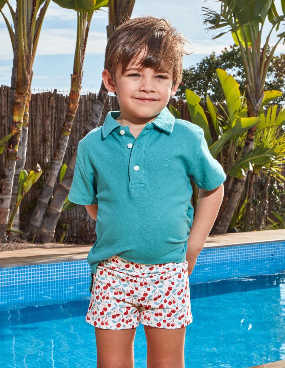 Polo Detalles Contraste - Azul Claro 