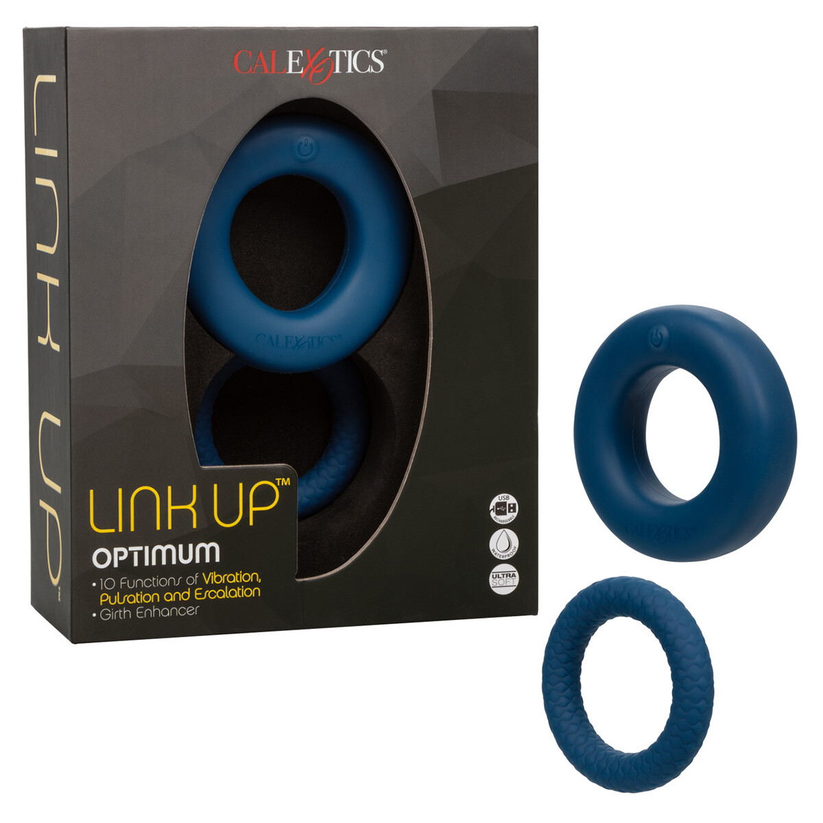 Link Up Optimum Anillo Recargable Vibrador Azul 