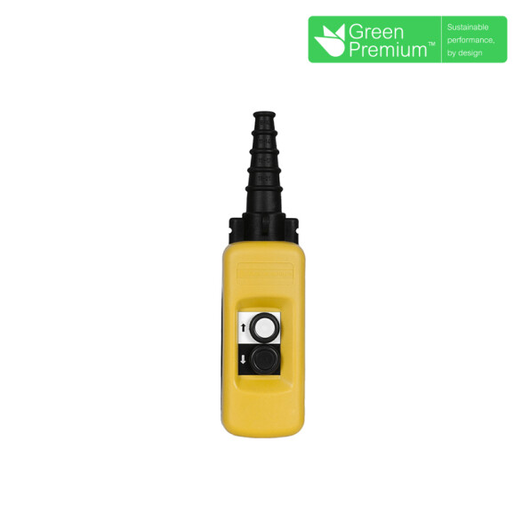 Botonera colg. amarilla c/2 pul. blanco-negro IP65 TL5955