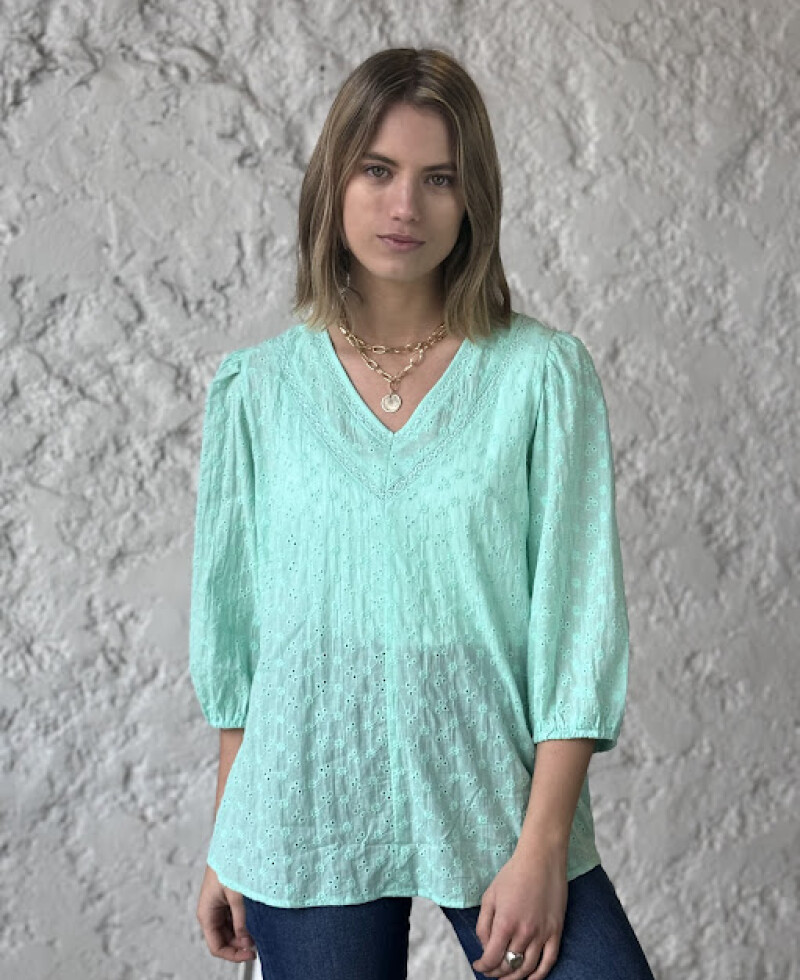 Blusa Carol verde agua