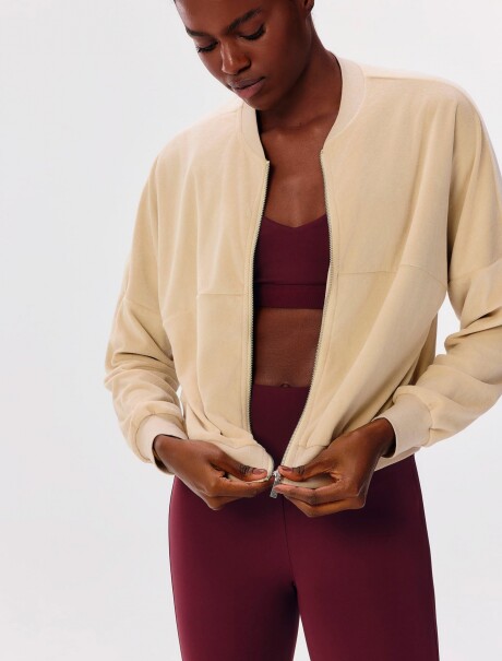 CAMPERA DE FELPA BEIGE