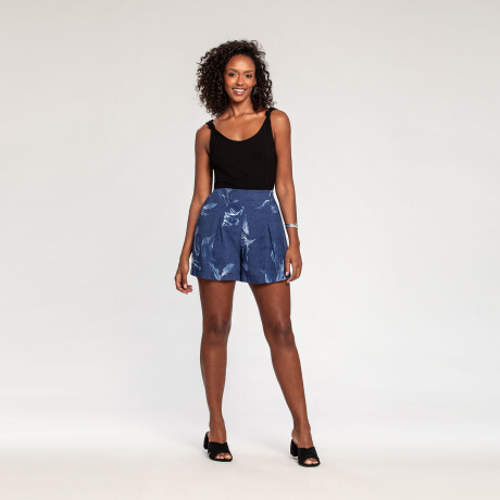 Short Estampado Azul
