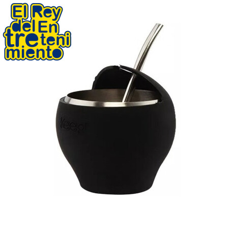 Keep Set Mate Termo Bombilla Acero Inoxidable Colores Negro
