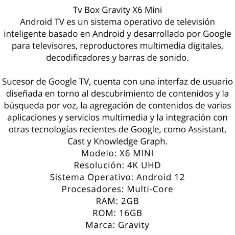 Tv Box Gravity X6 Mini 16GB V01