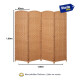Biombo Separador Ambiente 4 Hojas Madera Moderno Natural Marrón