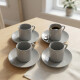 Set x4 Taza de café c/plato 90ml BLANCO