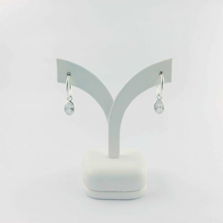 Par de aros de plata 925 con circonia. Par de aros de plata 925 con circonia.