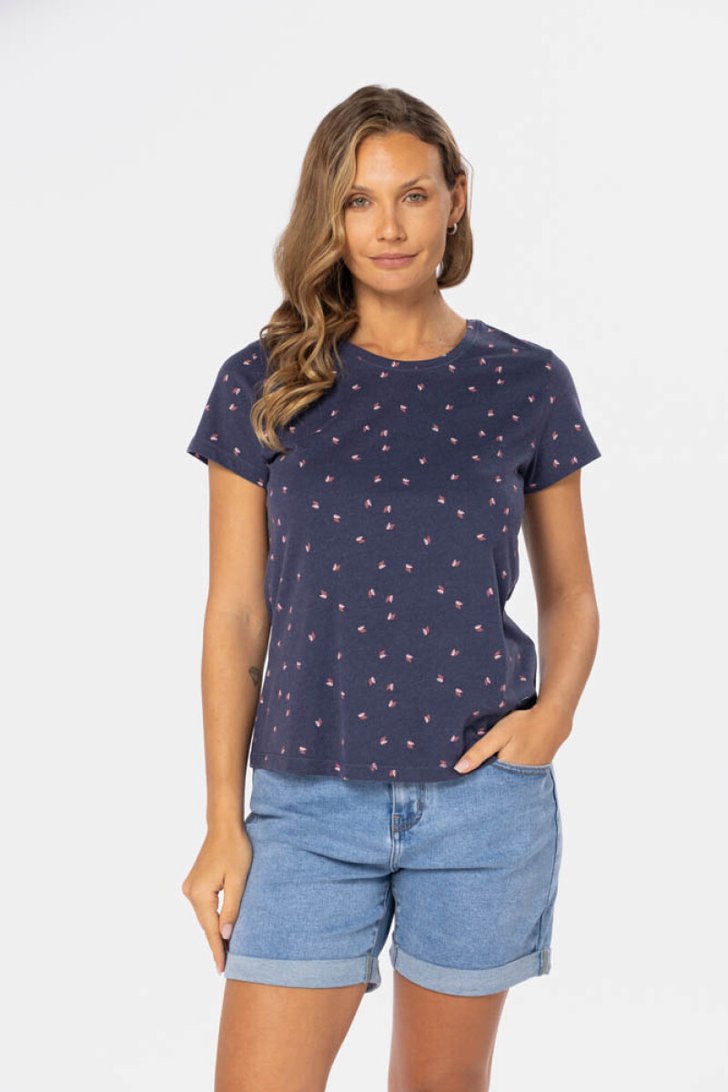 REMERA ESTAMPADA - Azul 