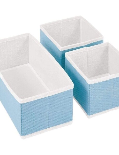 SET 3 ORGANIZADOR TELA 28x14x11/14x14x11CM CELESTE SET 3 ORGANIZADOR TELA 28x14x11/14x14x11CM CELESTE