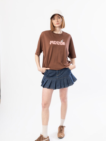 REMERA SWEET MINNIE MARRON