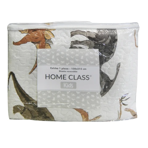Colcha Infantil Dinosaurio Reversible 1 Plaza 100% Microfibra U