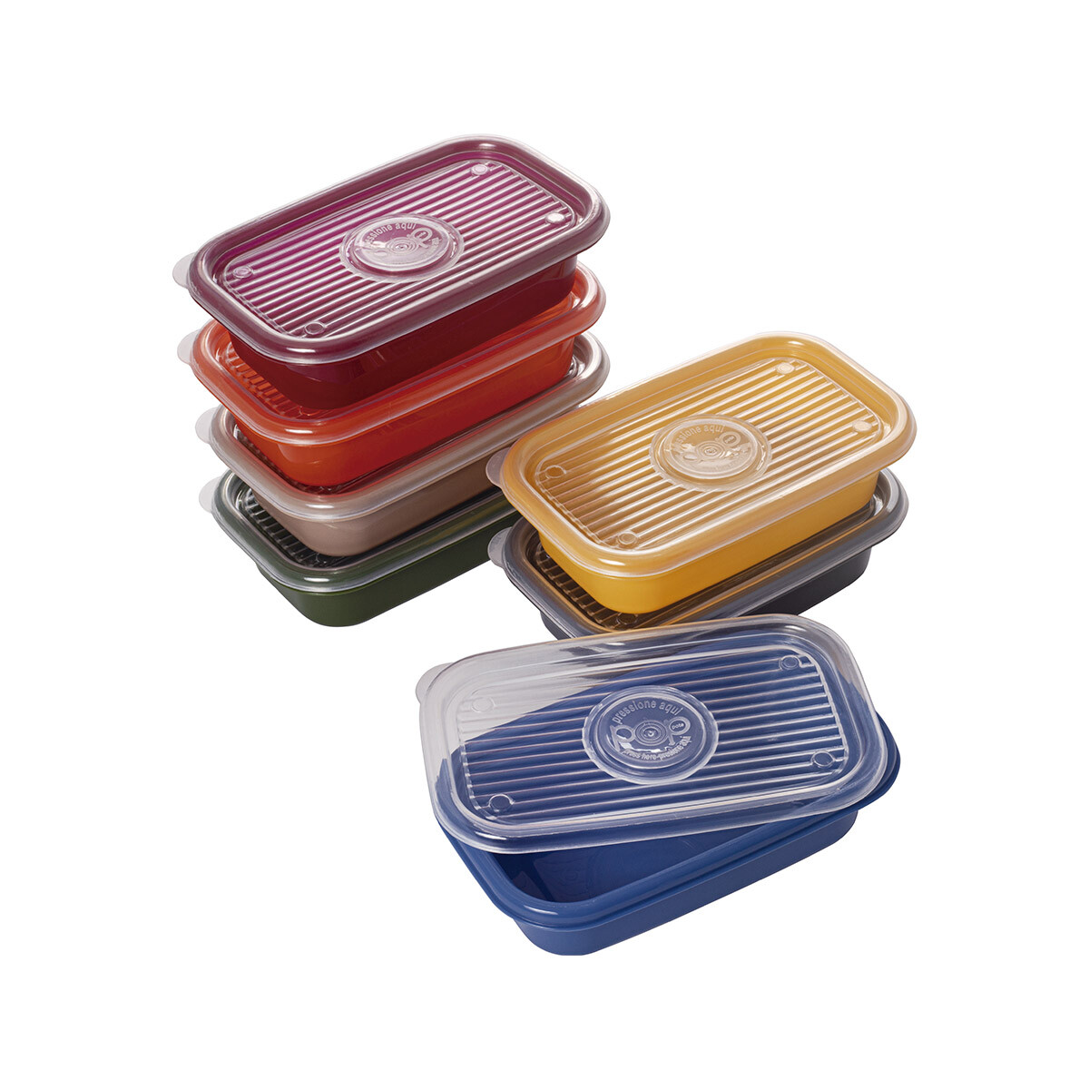 Pack x 7 Recipientes Rectangulares POP Colores 520ml 