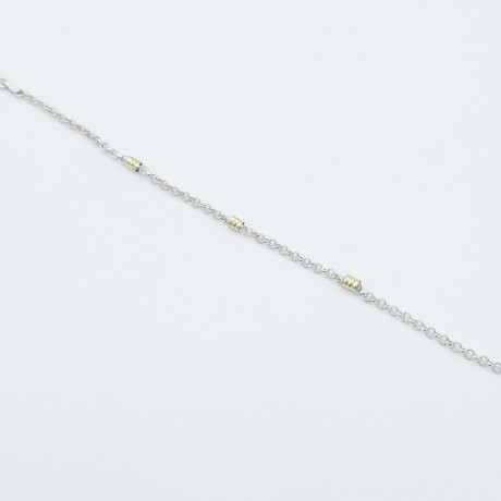 Pulsera de plata 925 y double en oro 18 ktes, ROLITO. Pulsera de plata 925 y double en oro 18 ktes, ROLITO.