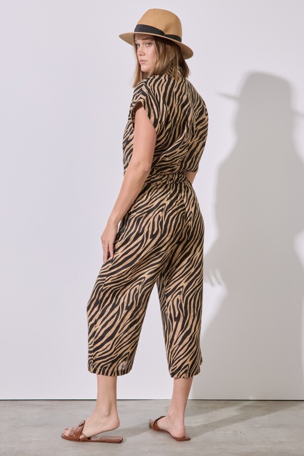 Pantalon Lino Wild NEGRO/BEIGE