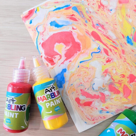 Kit de Arte con Pintura al Agua Artística Marmolada X6 Niños Multicolor