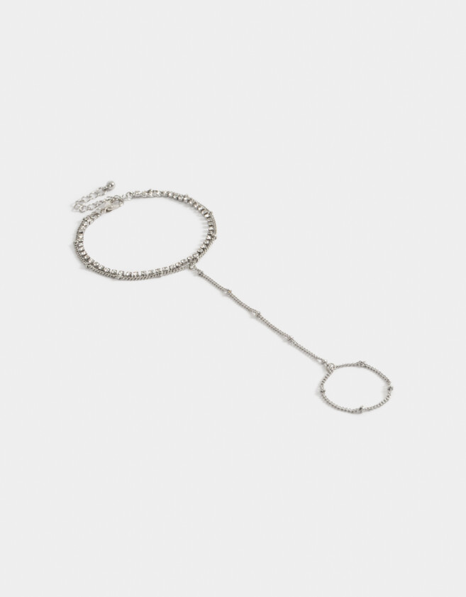 Pulseras Flexibles Pulsera Flexible Con Anillo Unido - Plateado