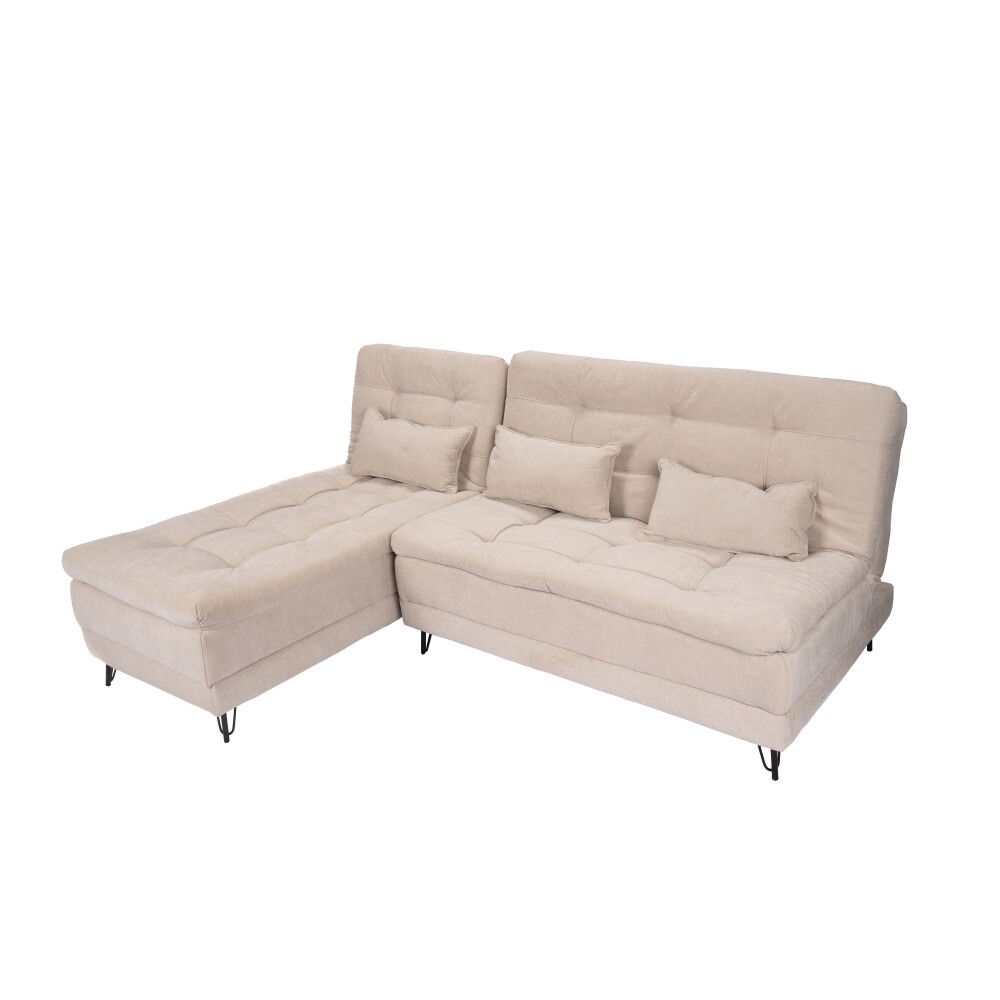 Sillón Cama con Chaise Izquierdo y derecho - Nice Beige Steel