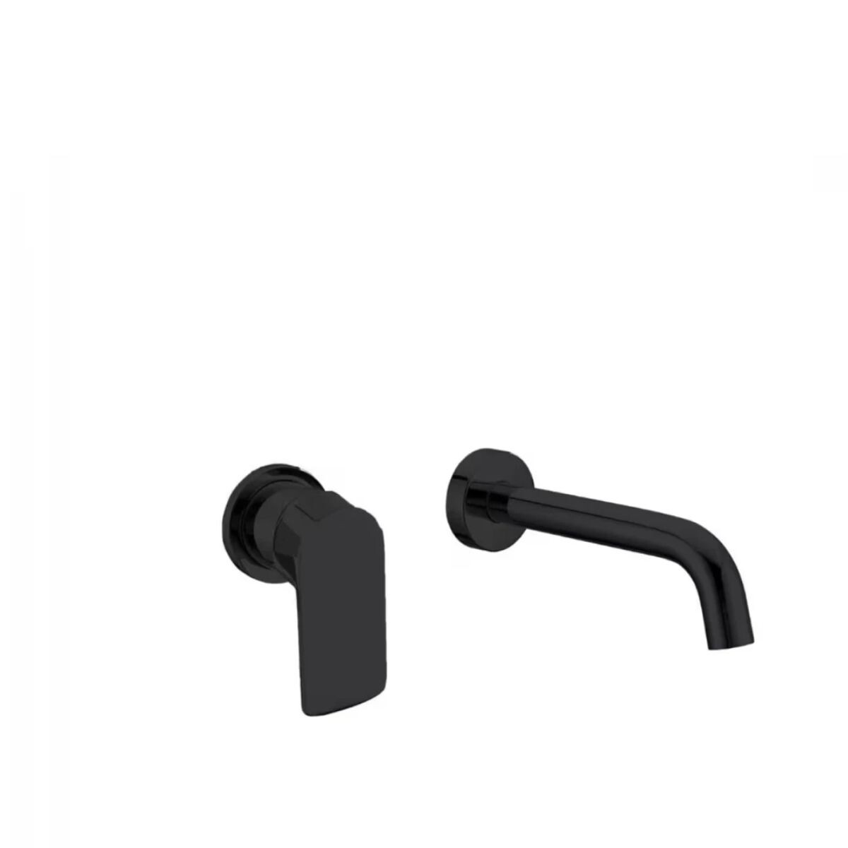 Grifería De Lavatorio Monocomando De Pared Alassio Negro Mate 