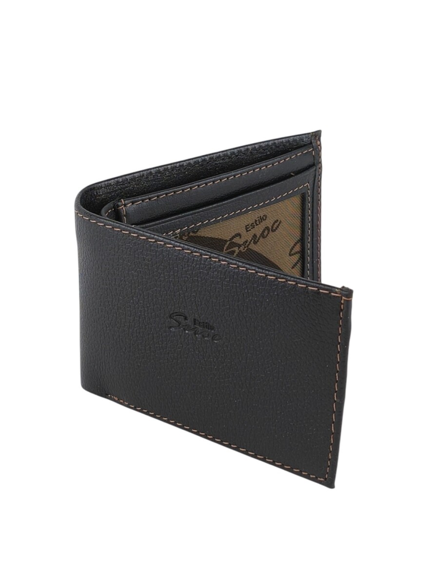 Billetera Clásica grande 100% Cuero - Negro 