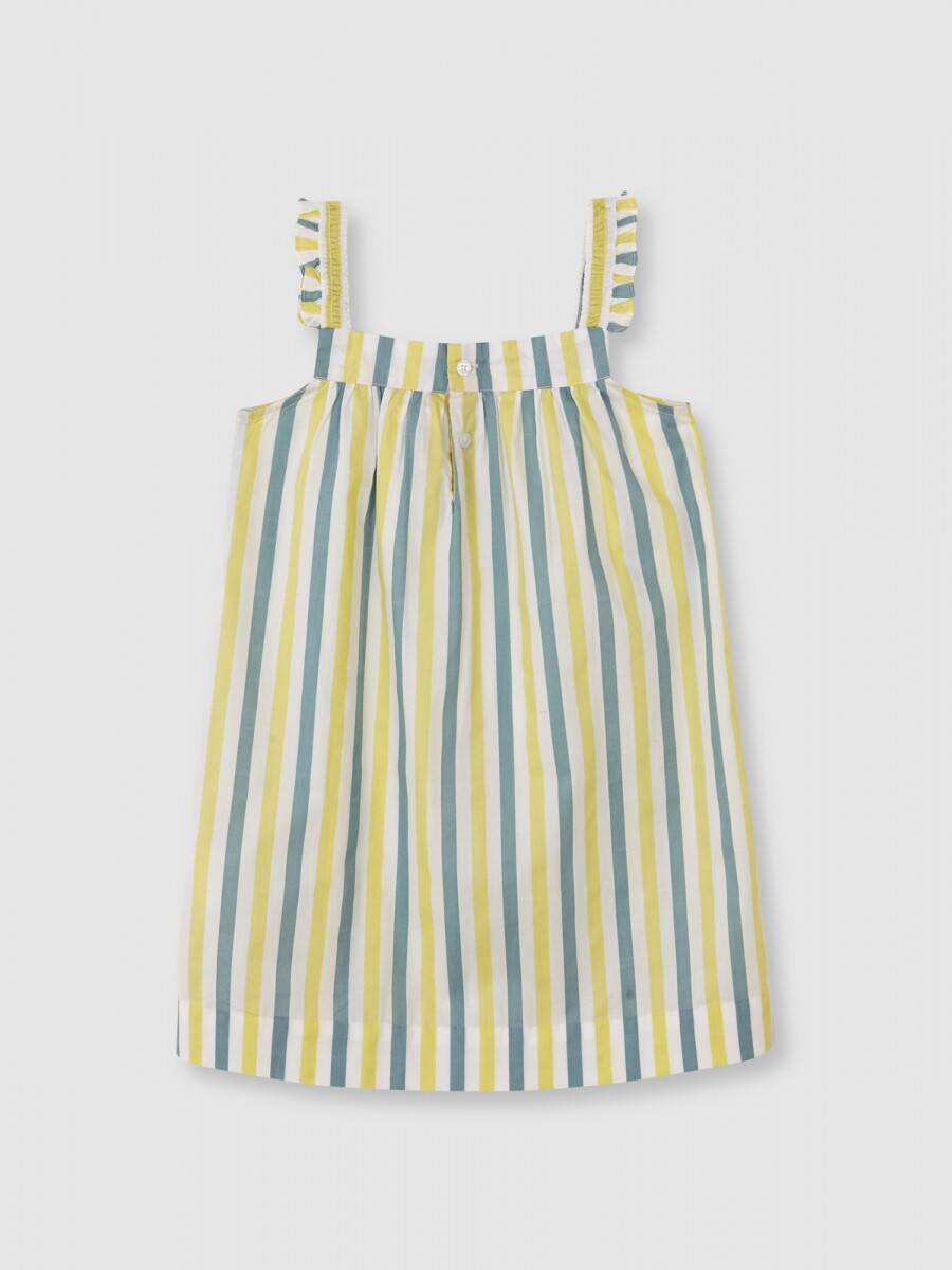 Vestido Estampado Rayas Piedra