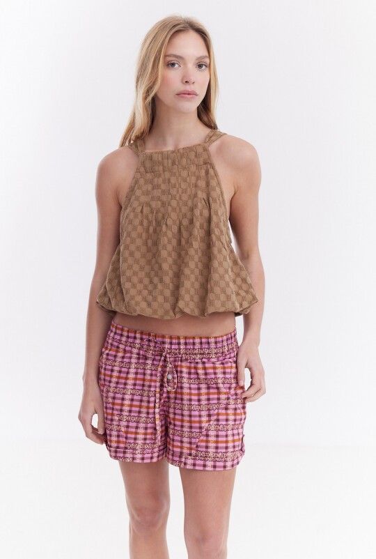 Blusa Puff Camel