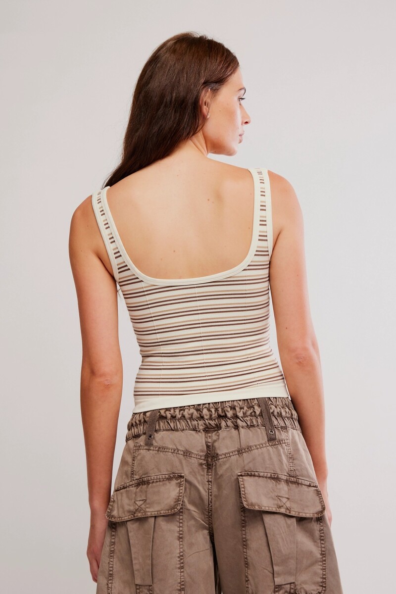 MUSCULOSA SIMPLY SOFT RAYAS Marron