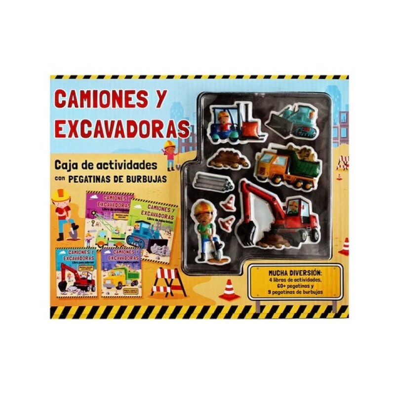 CAMIONES CAJA DE ACTIVIDADES CON PEGATINAS DE BURB CAMIONES CAJA DE ACTIVIDADES CON PEGATINAS DE BURB