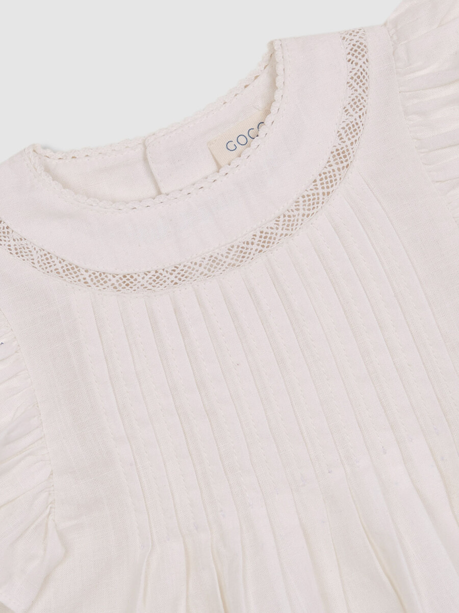 Blusa Con Volantes Blanco