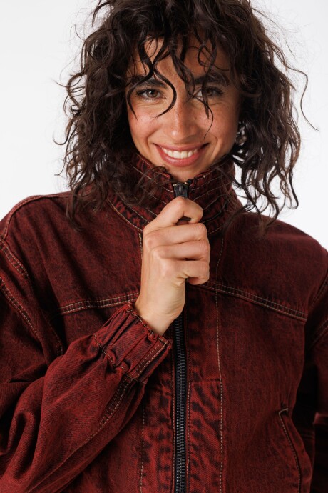 Campera Grunge Bordeaux
