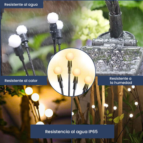 Luces Led Carga Solar x8 Luciérnagas Impermeables Hog007005