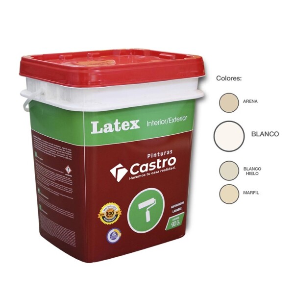 PINTURA CASTRO LATEX INTERIOR / EXTERIOR BLANCO 18 lts. Pintura Castro Latex Interior / Exterior Blanco 18 Lts.