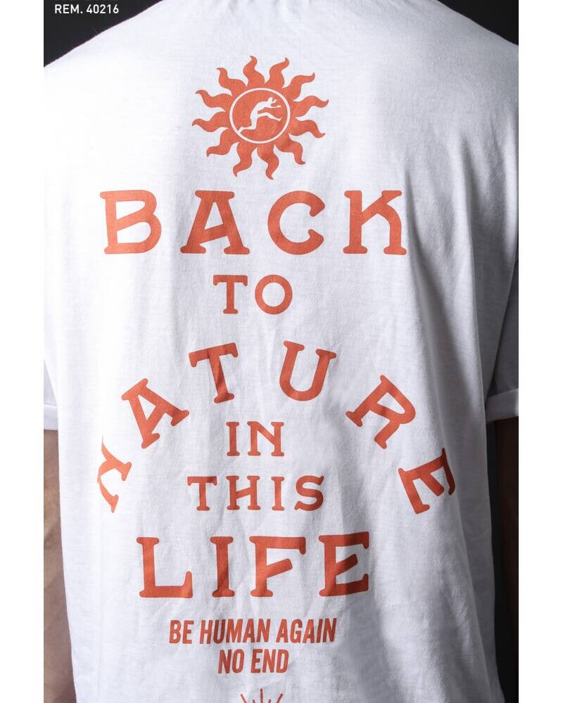 Remera Back To Nature In This Life Oversize BLANCO