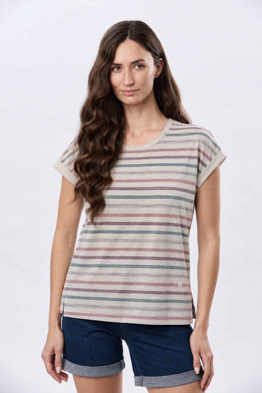 REMERA RAYADA DE ALGODÓN Rosado