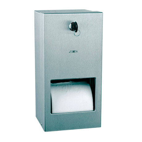 DISPENSADOR PORTA ROLLO METAL SATINADO ACERO INOXIDABLE GRIS-BRUSHED NICKEL