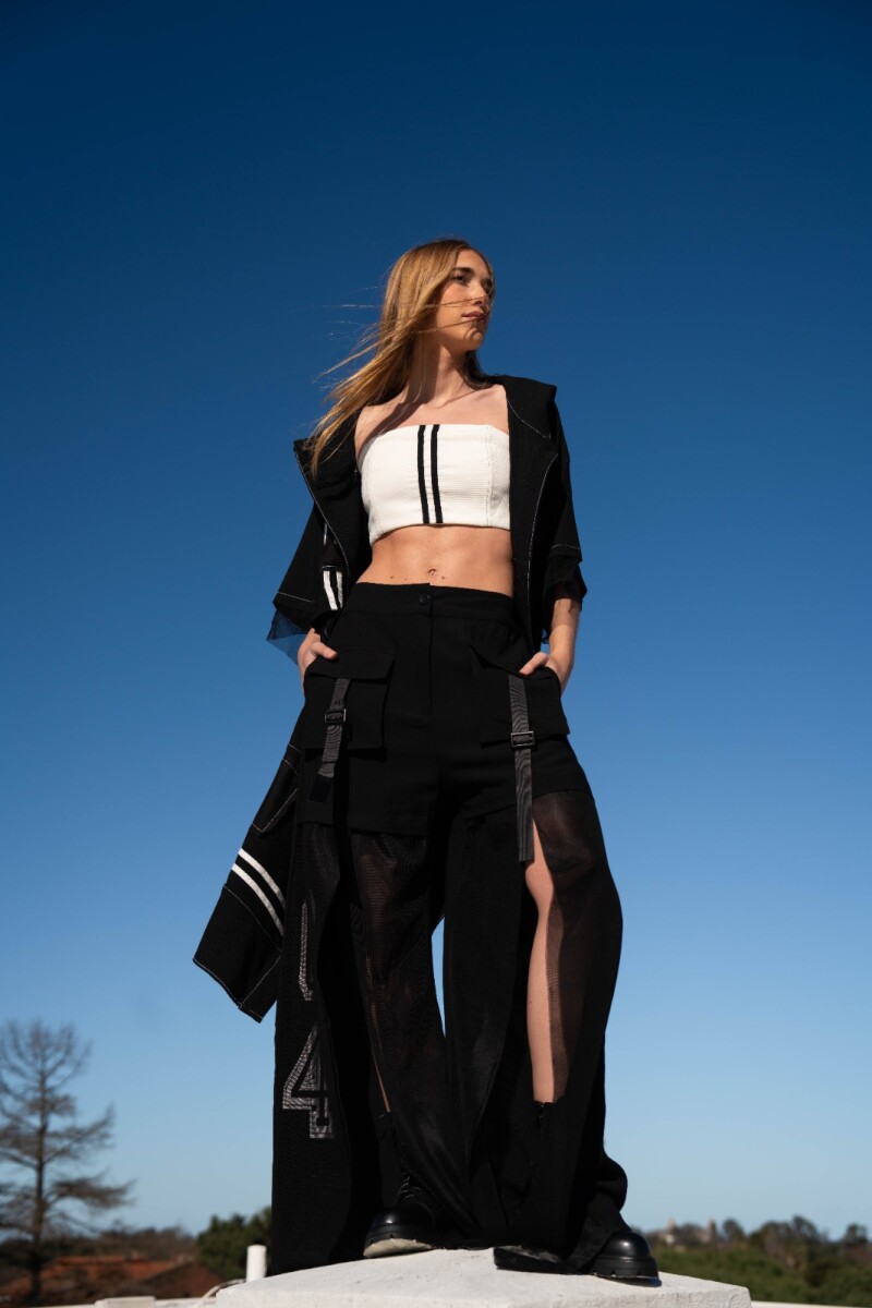 Crop Top H4 Negro