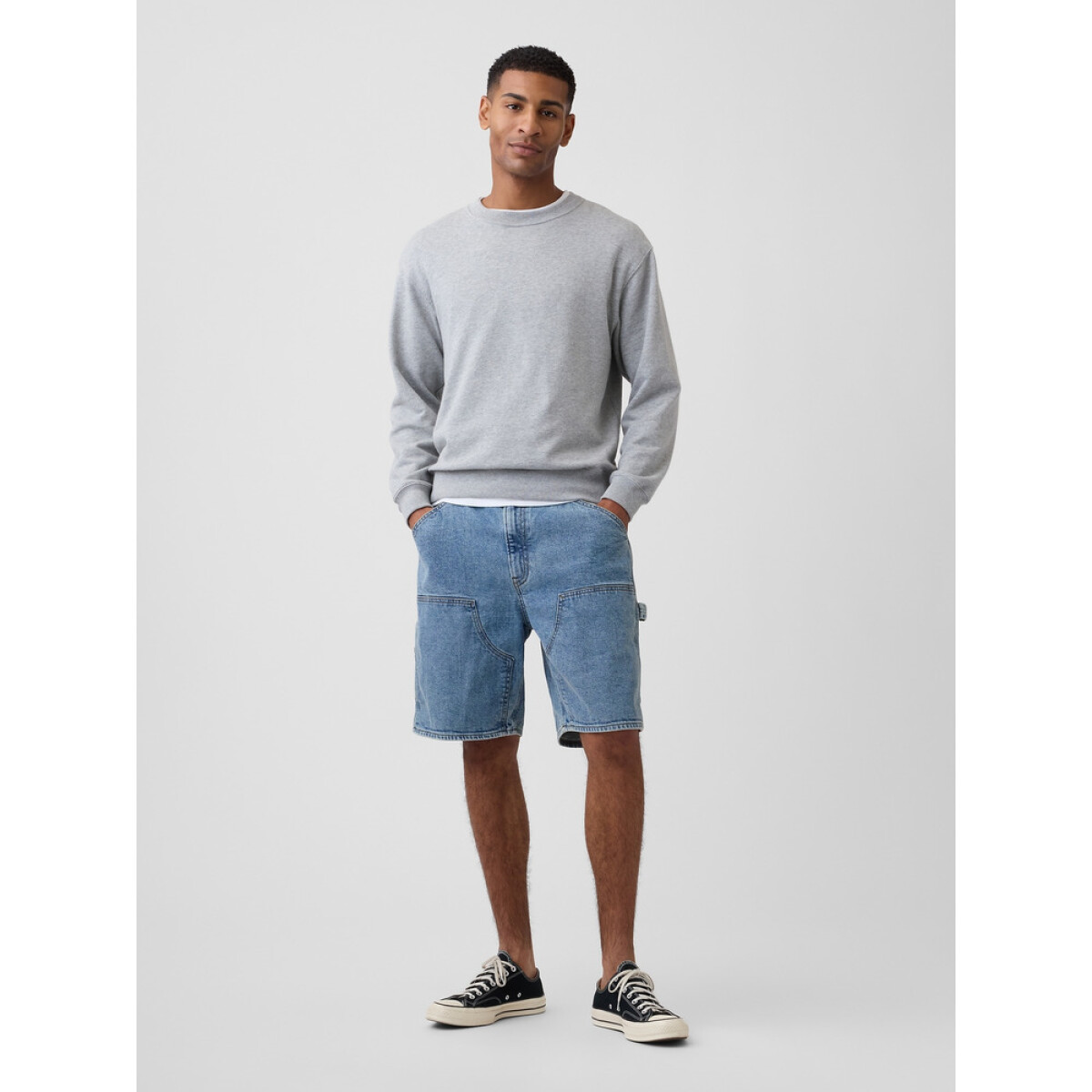 V-DENIM CARPENTER SHORT MED HERRING - MEDIUM WASH 